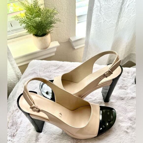 NWOB Via Spiga Sling Back Made in Italy Ladies Platform Heels. Size 7 MSRP $150 - Picture 3 of 7